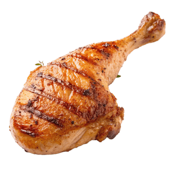 Delicious Grilled Chicken Leg Quarter with Grill Marks and Herbs png