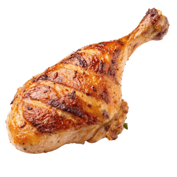 Delicious Roasted Chicken Leg with Crispy Skin and Golden Brown Color png
