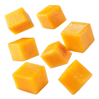 Floating mango cubes on transparent background png