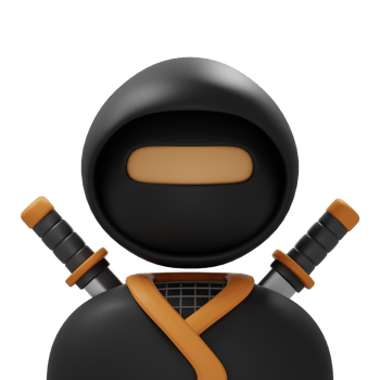 3D rendered ninja illustration png
