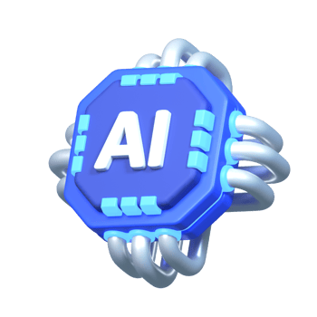 3D rendered chip AI illustration png