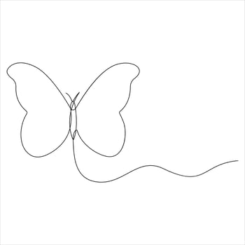 Minimalist Butterfly line art Illustration vector