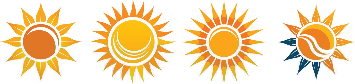 Sun Logo design set collection vector