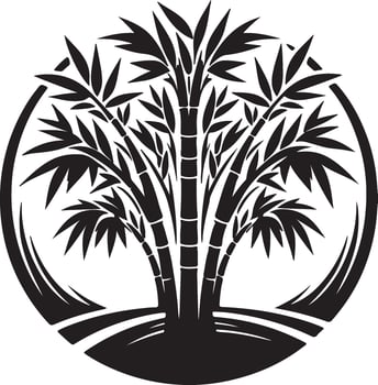 a black and white logo of a bamboo tree vector
