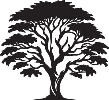 a black and white silhouette of a tree for you vector