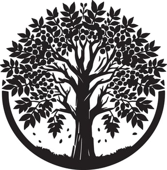 Black silhouette tree nature symbol design art vector