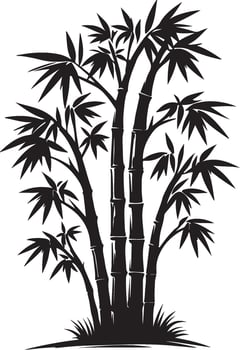 Unique The bamboo tree silhouette on white background vector