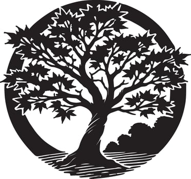 a black and white logo of a tree vector