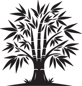 The bamboo tree silhouette illustration vector