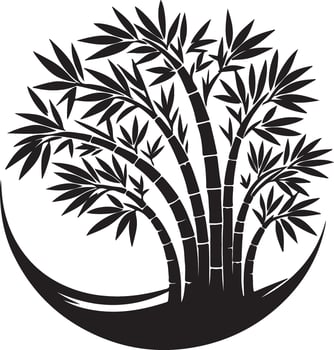 a black and white logo of bamboo trees vector