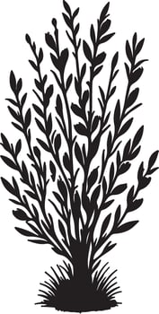 a black and white illustration of a plant with leaves vector