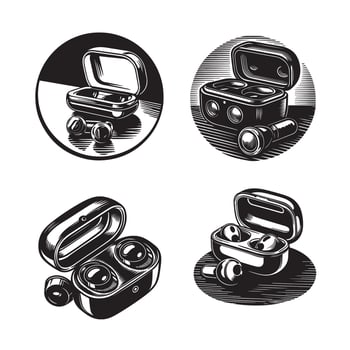 Elegant Earbuds Displayed vector