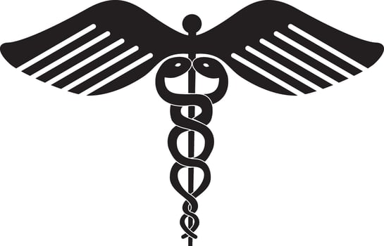 Medical Snake Caduceus Sign Template vector