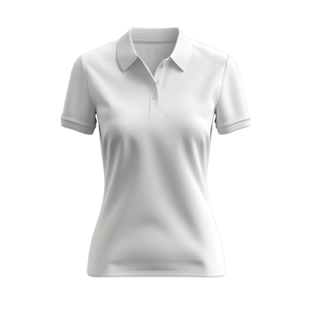 White Women's Polo Shirt Mockup With Transparent Background png