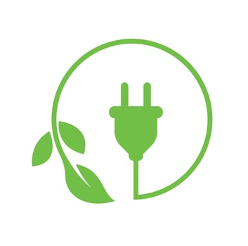 Green clean energy logo. vector