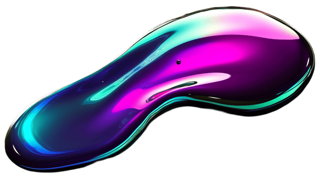 Nice Vibrant Liquid Energy, Abstract 3D Render with Neon Glow png