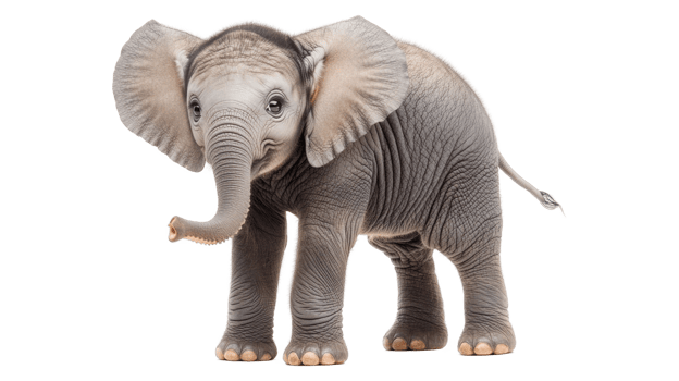 Adorable Baby Elephant with Playful Expression png