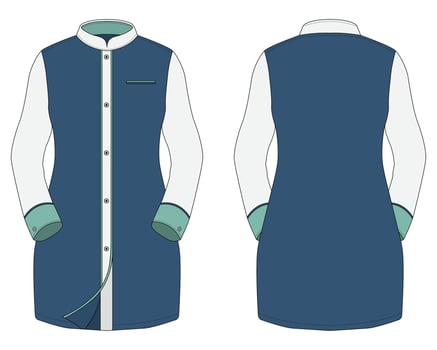 Women office uniform mockup front and back view vector
