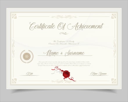 Certificate or diploma Business Training Achievement with elegant certificate awards template 02.eps vector