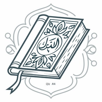 Quran islamic book illustration vector