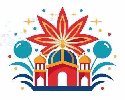 A colorful logo for a festival vector