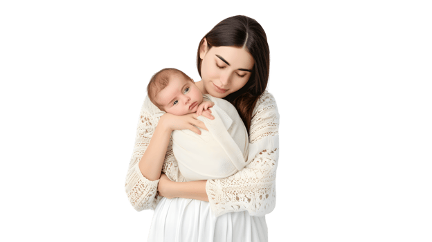 A tender moment between a mother and her baby wrapped in love and warmth png