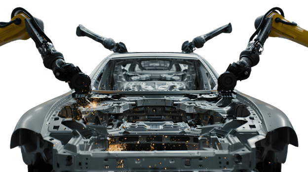 Automated Car Manufacturing Process Robotic Welding Industrial Technology png