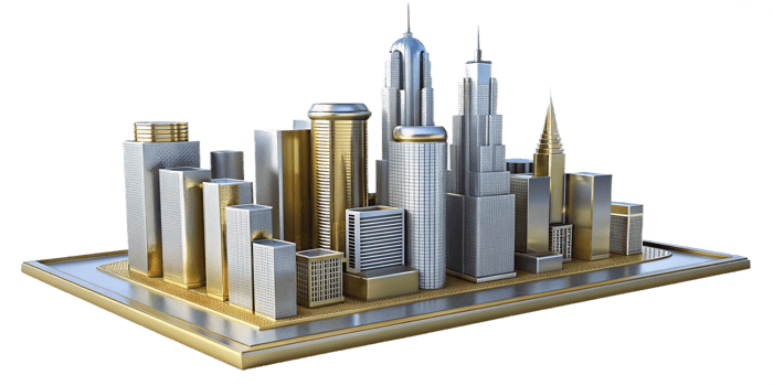 High Rise City Buildings Modern Urban Cityscape png