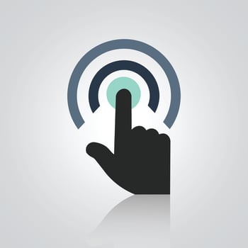 Hand gesture icons. stop hand sign, full palm signs with grey color, with a silver background vector