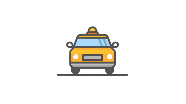 A cartoonstyle taxi cab with a bright yellow body and a light blue window perfect for urban t png