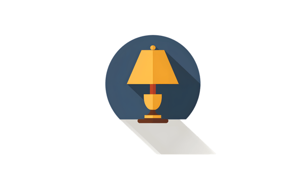 A cozy table lamp with a warm glow perfect for home decor and interior design illustrations png