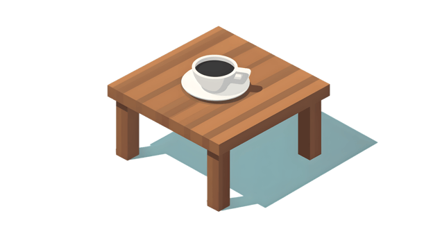 A cozy coffee cup on a wooden table perfect for relaxation and minimalistic design png
