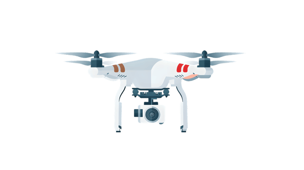 A sleek drone with a mounted camera ready for aerial photography and videography png