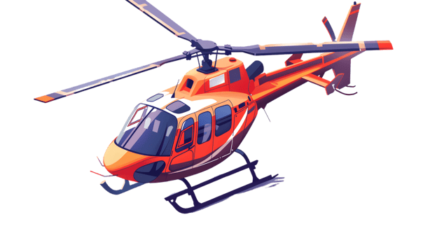 A vibrant helicopter in flight showcasing dynamic design and vivid colors for rescue transpor png