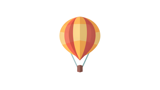 A vibrant hot air balloon floating in the sky perfect for adventure and travel themes png