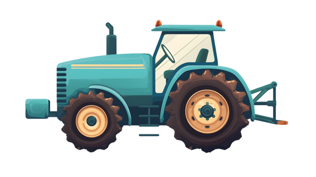A vibrant illustration of a classic tractor perfect for agricultural and farming themes featu png