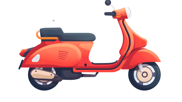 A vibrant red scooter with sleek design perfect for urban mobility and stylish transportation png