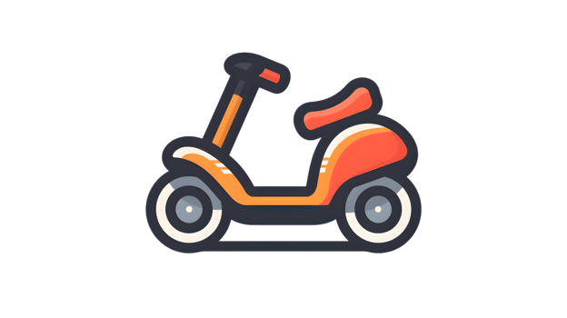 A vibrant scooter illustration with bold colors and modern design ideal for transportation ur png