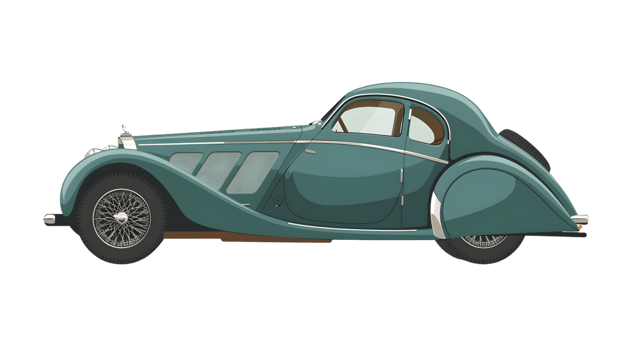 A vintage car with sleek design and classic features perfect for automotive enthusiasts and re png