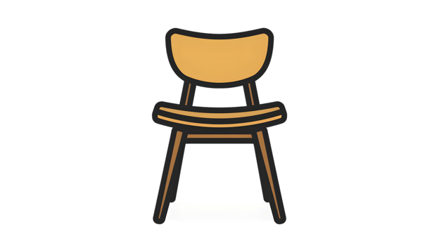 Chair icon furniture design simple minimalist modern graphic png