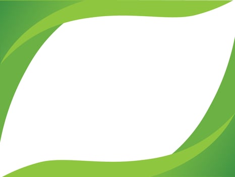 A modern and clean abstract frame design featuring flowing green wave elements on a white background vector
