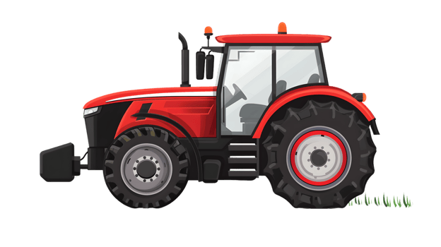 Red Tractor on a Farm Field Agriculture Machinery for Harvesting and Cultivation Tasks png