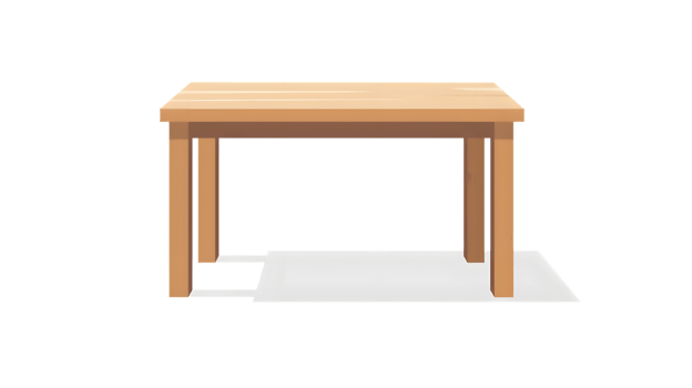 Simple Wooden Table with Clean Design for Minimalist Interiors and Home Decorations png