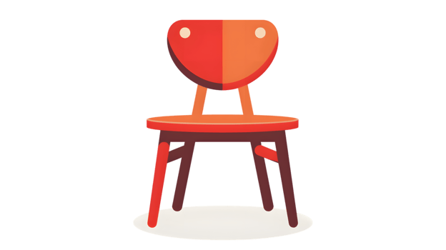 Stylish Modern Chair with Unique Color Block Design for Home Decor and Furniture Illustrations png