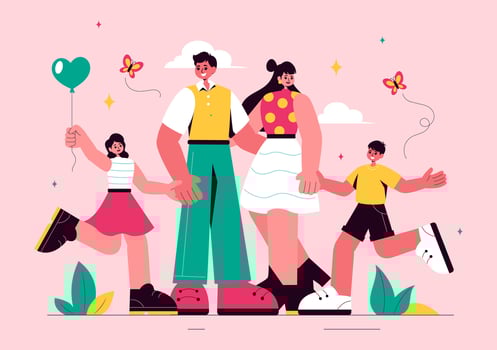 Happy Family Togetherness Illustration for Global Day of Parents Celebration vector