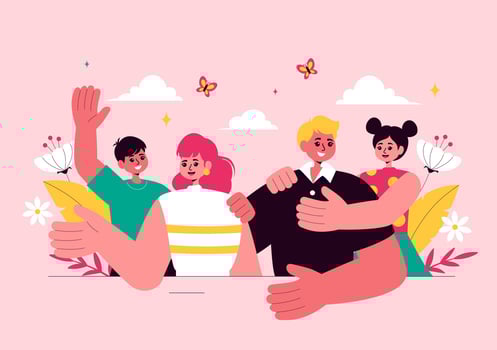 Parenthood Concept Illustration for Global Day of Parents Featuring a Loving Family Bond vector