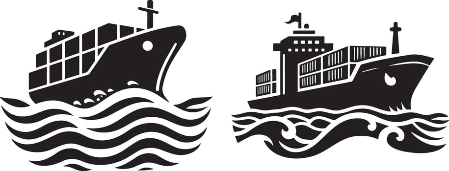 Cargo Ship Illustration. vector