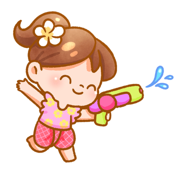 Cartoon Child Playing with Water Festive Hand drawn png