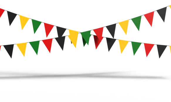 Flag red green orange yellow golden pink black triangle juneteenth event june month 19 nineteen day politic government black history month american african culture black skin flag street. png