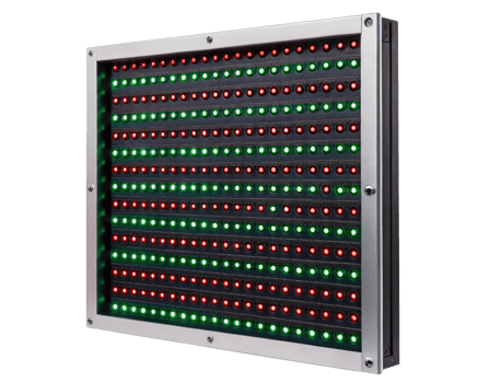 LED display board with colorful lights for announcements on a transparent background png
